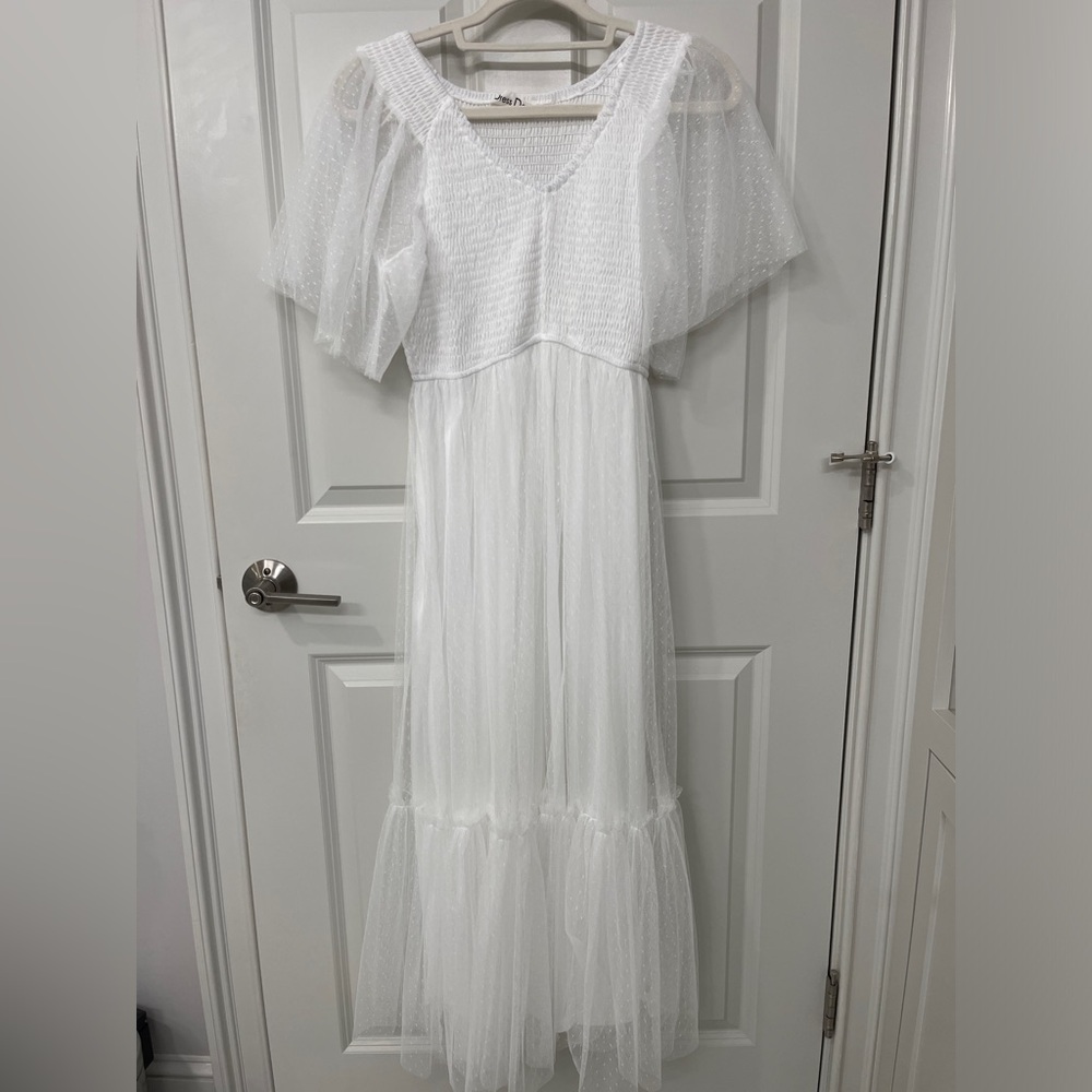 PinkBlush Maternity white midi dress